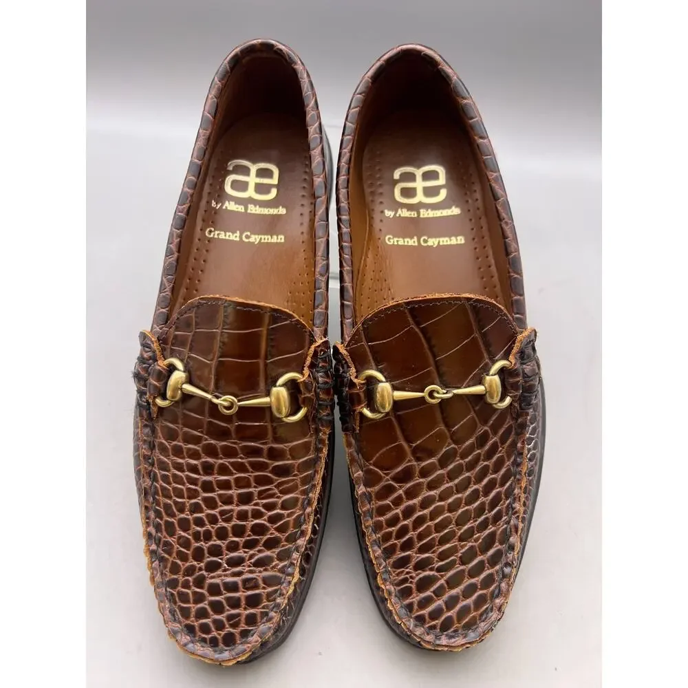 Allen Edmonds Mens Grand Cayman Horsebit Croc Leather Oxford Dress Shoes Size 7D